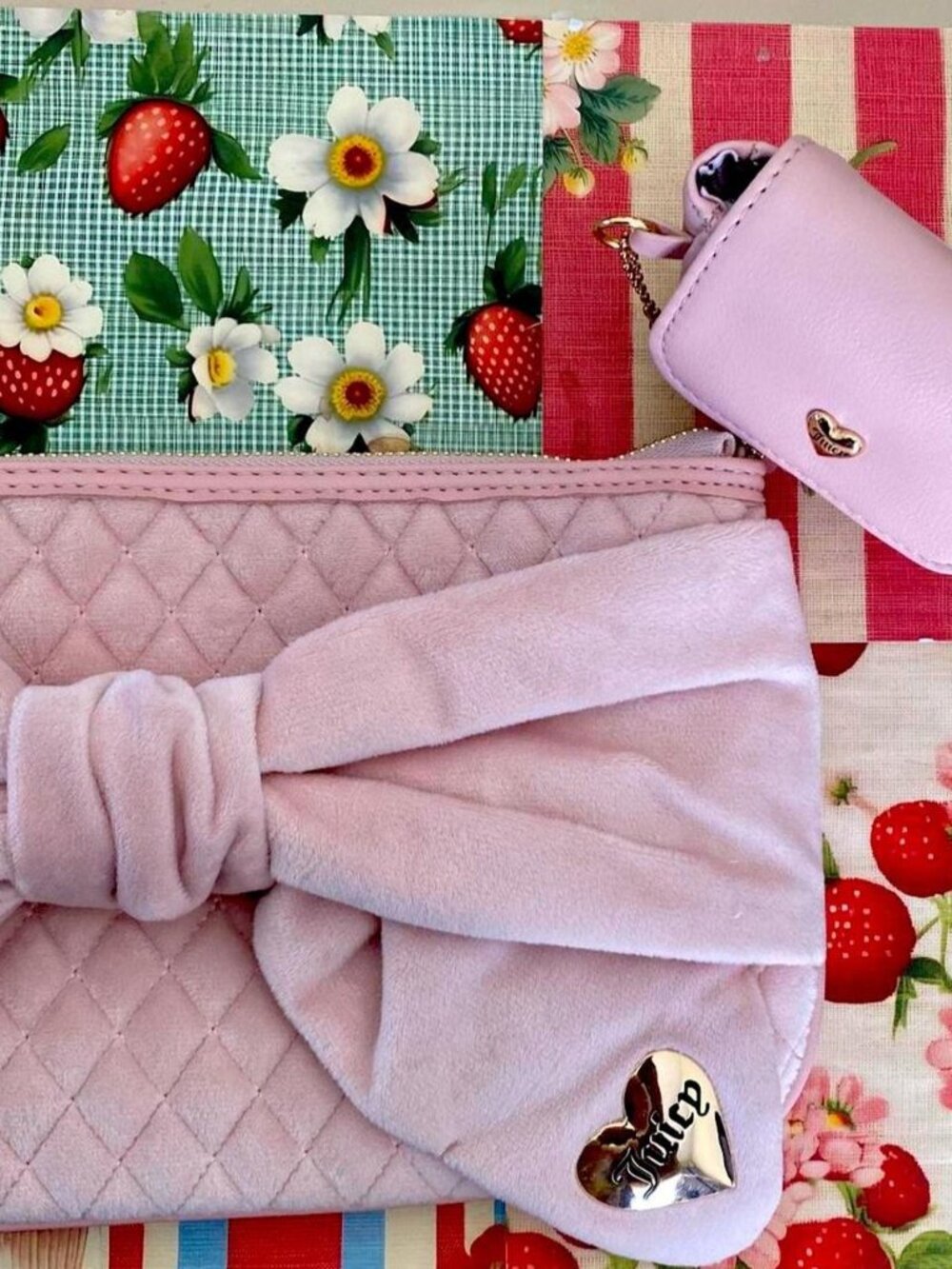 Juicy Couture Bow Clutch Velour NWT